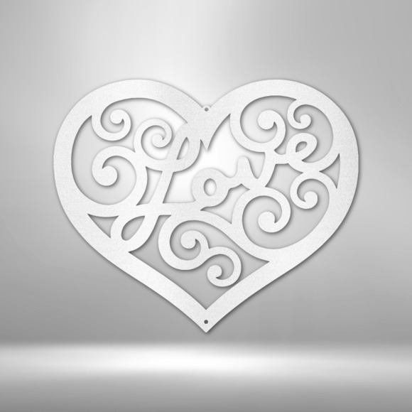 Love Swirl Steel Sign Laser Cut Powder Coated Home & Office Metal Wall Decor Mul